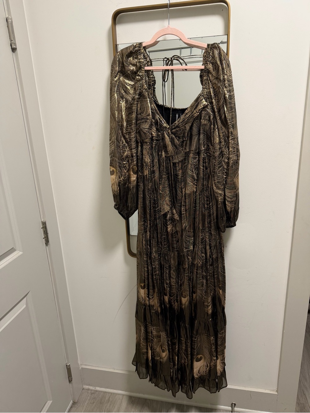 By Anthropologie Long-Sleeve Metallic
Babydoll Midi Dress - Picture 4 of 8
